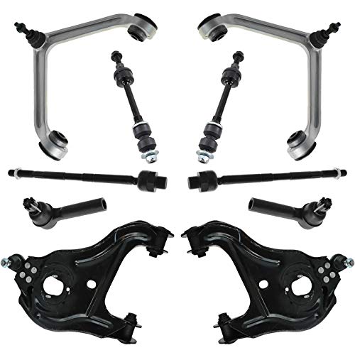 TRQ Front Steering & Suspension Kit Control Arm with Ball Joint Sway Bar Stabilizer Link Tie Rod Compatible with 2002-2005 Dodge Ram 1500 CH4512100