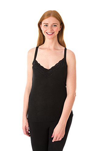 Octave Ladies/Womens Thermal Underwear Sleeveless Camisole Vest/T-Shirt/Top (XXOS: Bust 46-48 inches, Black)