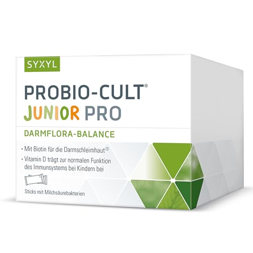 Syxyl ProBio-Cult Junior Pro/Nahrungsergänzungsmittel mit Milchsäurebakterien, Biotin und Vitaminen zur Darmpflege/Für Kinder und Erwachsene / 30 Sticks