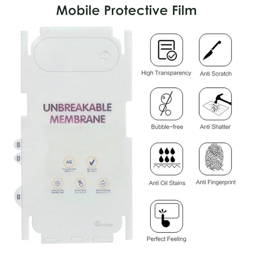 Image of DD SON Matte Finish Full Body Cover Back Protector Compatible with iPhone 17 Air | Unbreakable Membrane Scratch Guard Full Fit Protective, Case Friendly, (Back & Side) (Pack of 1)