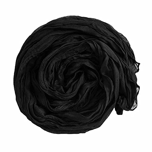 Summer Cotton Blend Crinkle Vintage Soft Scarf Fashion Solid Color Scarves Wrap Shawl4