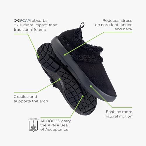 OOFOS OOcoozie Low Recovery Shoe, Black - Women’s Size 9.54