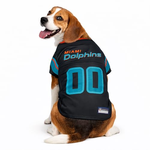 NFL Miami Dolphins Rivalry Dog Jersey, Officially Licensed NFL Pet Jersey for Dogs & Cats, Dolphins Football Dog Shirt, Rivalry Edition Pet Apparel for Game Day, Team Logo Pet Clothing, Size Large by Pets First - Used condition - Image 3