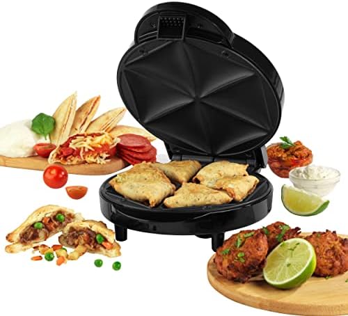 Progress EK3812PAR Taste The World Electric Samosa Maker, Non-Stick Cooking Plates, Easy-Clean, 6 Triangle Pastry Moulds, Diamond-Effect Cover Snack Maker, Indicator Lights, Up To 180° C, 800  1000 W