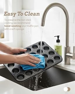 Bake Choice Mini Muffin Pan Includes 200 Cupcake Liners, Muffin Pan, Mini Cupcake Pan, 24 Cup Carbon Steel Muffin Tin for Baking