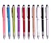 Stylus Pens，2 in 1 Capacitive Stylus，iPhone Touch Pen & Ballpoint Pens for Touch Screens，for iPad，iPhone，Samsung，HTC，Kindle and More，(10 Colors)