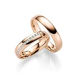 TRAURINGE ROTGOLD POLIERT - Die wunderschönen Gravur Eheringe bestehen aus massivem 925 Sterling Silber mit einer hochwertigen Gold Plattierung - Die Oberfläche der Ringe ist Hochglanz-Poliert