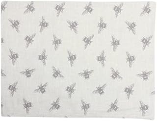 Grey Bee Cream Animal Print Country Fabric Placemat Set of 4 / Individual (1)