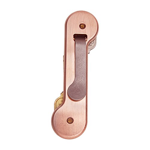 KeyBar Copper Key Organizer EDC Tool | Everyday Carry Compact Key Holder Multi-Tool and Keychain Organizer with Pocket Clip (Holds up to 12 Keys) Made in The USA