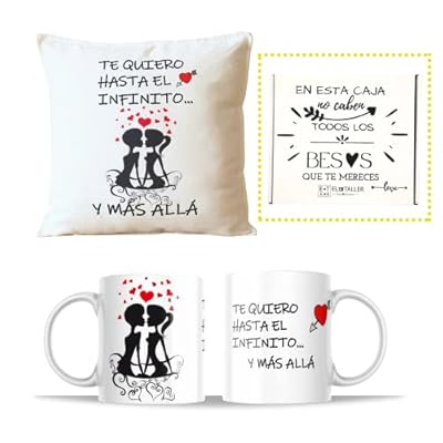 ETKR - Regalos Originales para Parejas - Regalo para Novia - Regalos San Valentin - Pack Taza + Cojín con Relleno - San Valentin - Regalo Pareja, Enamorados, Novia, Novio, Para Hombre, Mujer- Infinito | Ya disponible en tu tienda friki favorita! En mundofriki.es! ETKR - Regalos Originales para Parejas - Regalo para Novia - Regalos San Valentin - Pack Taza + Cojín con Relleno - San Valentin - Regalo Pareja, Enamorados, Novia, Novio, Para Hombre, Mujer- Infinito | Ya disponible en tu tienda friki favorita! En mundofriki.es!