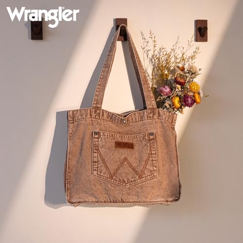 Image of Montana West Wrangler Denim Tote Bag for Women Purses for Work Travel Everyday