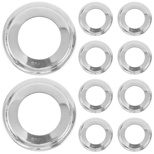 DOITOOL 10pcs Stainless Steel Escutcheons for Pool Handrails Round Tube Covers Inground Pool Ladders Spa Handrails Cover Replacement 8.8cm/3.46
