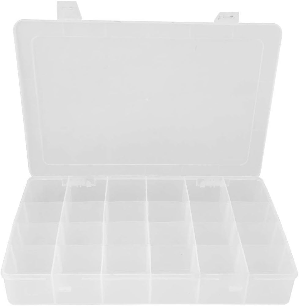 Storage Box Case Como Clear White Plastic 24 Compartments