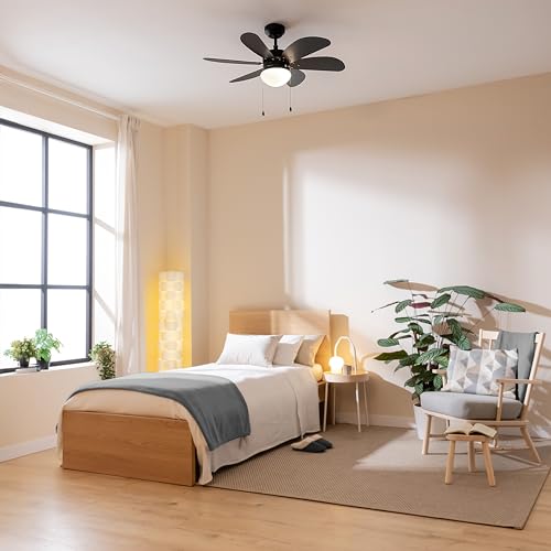 Cecotec - Ventilateur de Plafond avec Lumière EnergySilence Aero 3600 Vision Full Black - 50 W, Diamètre 91 cm, Ampoule non Incluse, 3 vitesses, 6 Pales, Mode Été/Hiver, Design Élégant
