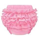 Olreco Diaper Covers Pink Bloomers for Baby Girls Baby Bloomers Baby Briefcase Baby Girl Bloomers Newborn Shorts Baby Underwear, 0-6 Months