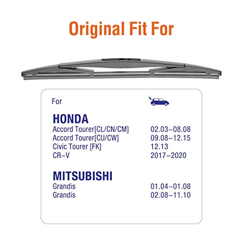 Image of For Genuine Honda 76730-TRN-H01 CRV 2017-2021 Rear Windshield Wiper Blade Replacement, Exact Fit for CR-V 2017 2018 2019 2020 2021 Rear Wiper Arm, WOWIPER Car Wipers, 300mm - 12 inch + 12 inch (set of 2)