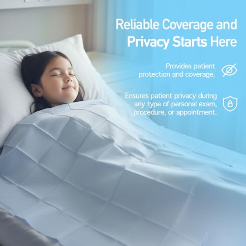 Image of Dynarex Disposable Drape Sheets - 40 inch x 48 inch (Case of 100), Blue, 2-Ply Tissue Paper for Patient Privacy, Exams, and Procedures