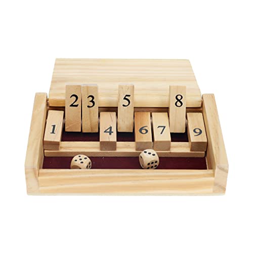 We Games Mini Shut The Box Game Wooden - 5.5 Inches, 9 Number Flip Tiles, Travel Size, Travel Games, Birthday Gifts, Math Games, Home Decor, Living Room Decor, Table Decor #TOP1