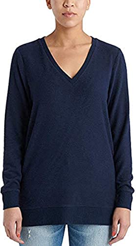 Lucky Brand Ladies' V-Neck Tunic Long Sleeves Pullover (S, Navy) #TOP17