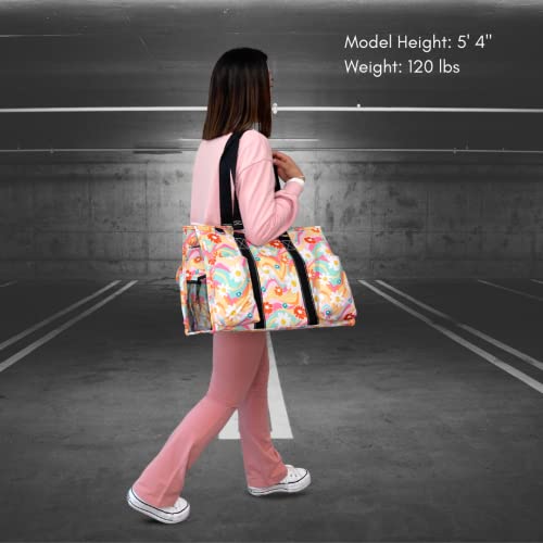 Ngil Zip-Top Organizing Utility Tote Bag With Exterior Pockets For Working Women, Teachers, Nurses, And Moms, Design In Usa (Cowboy Silhouette-Navy) #TOP5