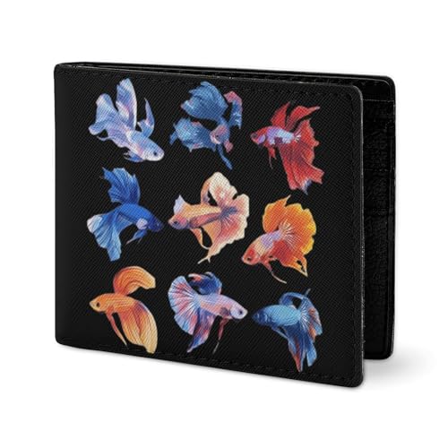 Watercolor Betta Fish Slim Bifold Wallets Coin Pouch Cute Travel Change Card Holder Wallet for Men Women2