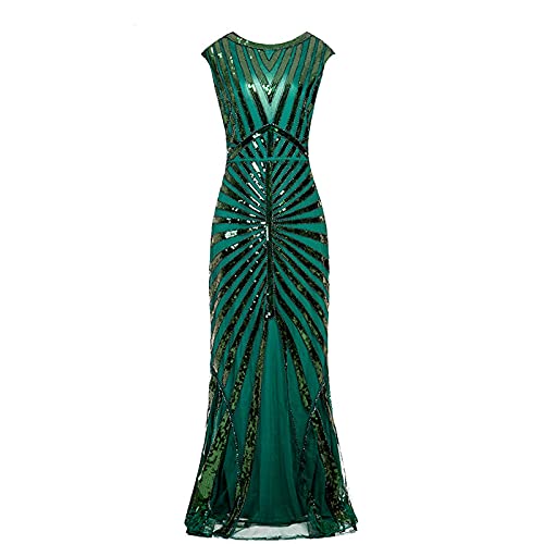 Gatsby Dresses for Women Elegant Sparkly Floor Length Dress Art Deco Roaring 20s Prom Cocktail Dress