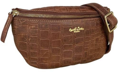Gusti Gürteltasche Leder - Annabelle Damen und Herren Gürteltasche Bauchtasche Handtasche Ledertasche Braun Leder