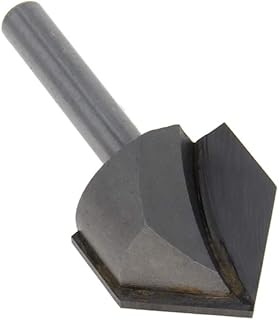 Utoolmart V-Groove Router Bit, 90 Degree 1 Inch Cutting Diameter with 1/4 Inch Shank, Carbide Tipped V Grooving Bit Woodworking Chamfer Bevel Cutte, for Carving Woodworking Tool, 1pcs