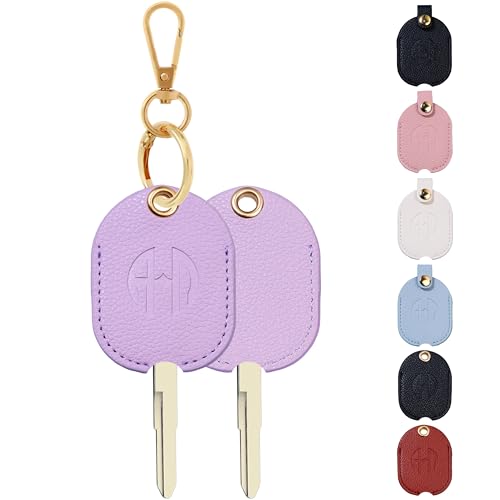 Image of Leather Keys Sleeve for Broken Car Key Loop Replacement - Cute Keychain Cover - Protector, Holder for Men & Women