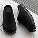Men's PU Platform Lug Sole Mules Fashion Closed Round Toe Slip-on Loafers Non-Slip Comfortable Casual Clogs Shoes for Indoor Office Business Daily Wear (7.5,Black)
