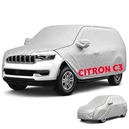 Image of Perfect Waterproof Car Cover Custom fit for Citron c3 Cover (All Models & Varrient) 2021-2026 | 6 Layers All Weather Waterproof Sun Rain UV Dust Protection Outdoor Indoor Full Car Covers - Silver