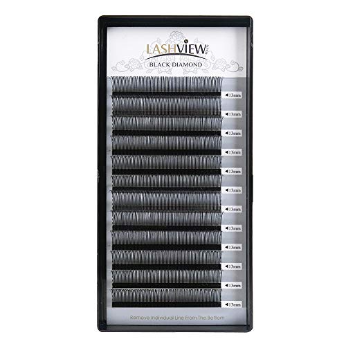 LASHVIEW Rapid Blooming Eyelash Extension 0.07mm Thickness C Curl Length 13mm 3D Volume Fast Fan Eyelash Extension Gap Lashes Professional Salon Use