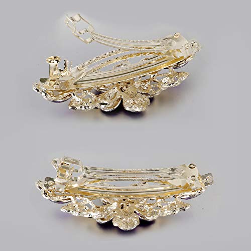 Minimalism CZ White Pearl Hair Clips Decorative Champagne brown CZ Crystal Hair Barrettes Bridal Hair Pins Bridal Hair Clip Handmade Hair Accessories for Teens Girls Women with Hair Styling (Mix)