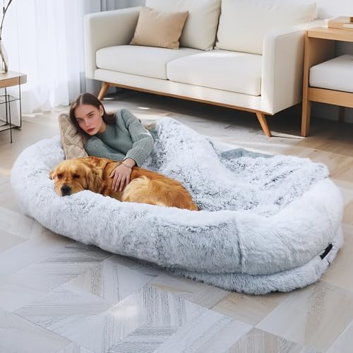Human Dog Bed, 71''x45''x12'' Size Fits Adult and Pet Washable Gi...