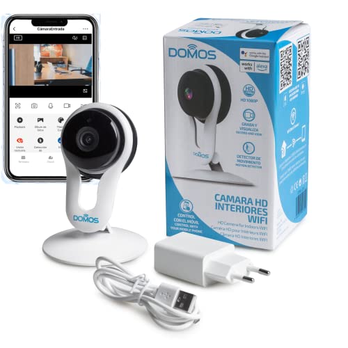 Domos   Cámara WiFi Inteligente de Alta Definición para Interiores | Visión Nocturna y Sensor de Movimiento | Cámara IP de Seguridad Compatible con Alexa y Google | Vigilancia para Domicilio