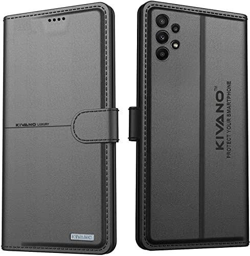 Image of KIVANO Compatible with Samsung Galaxy A23 4G Flip Cover | Leather Finish | Inside Pockets & Inbuilt Stand | Shockproof Wallet Style Magnetic Closure Back Cover Case