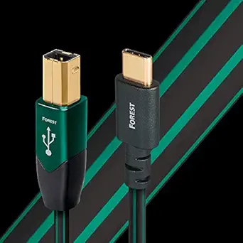 AudioQuest Forest 1.5m USB-C to B Male-Female Green Cable for Laptops, Smartphones, Tablets