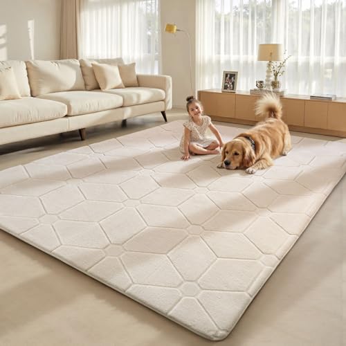 Sour Lemon Rugs Living Room 240x300,3D Cream Area Rugs for Bedroom,Extra Large Rugs for living room,Machine Washable Anti Slip Short Pile Rug Carpets Mat for Kids Room Bedroom