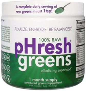 pHresh Greens 100% Raw Powder, 142.5g, 1 Month Supply by Phresh Products