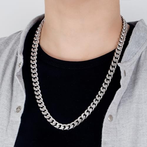 Men Italian 925 Sterling Silver Necklace 8-10-12MM Solid Miami Cuban Link Chain 18 "20" 22 "24" 26" 28 "30 "Man Women Jewelry Gift2