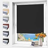 Zarnan Store Enrouleur Occultant sans Perçage, Noir, 50 x 150 cm (Largeur du Tissu 46cm), 100% Opaque, Isolant Thermique, Installation Simple, pour Chambre, Salon, Cuisine, Salle de Bain
