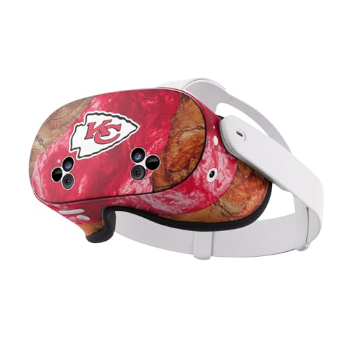 Autocollant Meta Quest 3S NFL Kansas City Chiefs Vinyle Peau Protection Casque VR Motif Bois