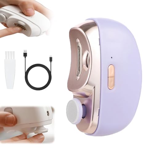 2-in-1 Electric Nail Clipper,Electric Nail Clippers for Seniors,Rechargeable Silent with LED,Built-in Collector,Portable Nail Clippers,Suitable for All（Purple-1PC）