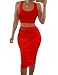 Allegrace Women Sleeveless Sexy 2 Pieces Bodycon Bandage Evening Dress