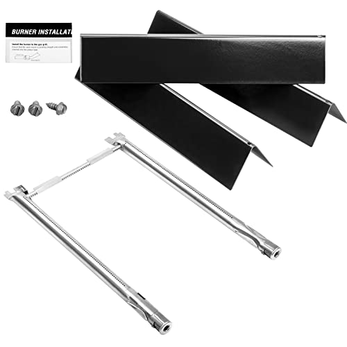 Barbqtime Grill Replacement Parts For Weber Spirit 200 Series Gas Grills With Front Control Panel (2 Burners), Grill Burner & Heat Plate Accessory Kit For Weber Spirit E-210, S-210, E-220, S-220 #TOP2