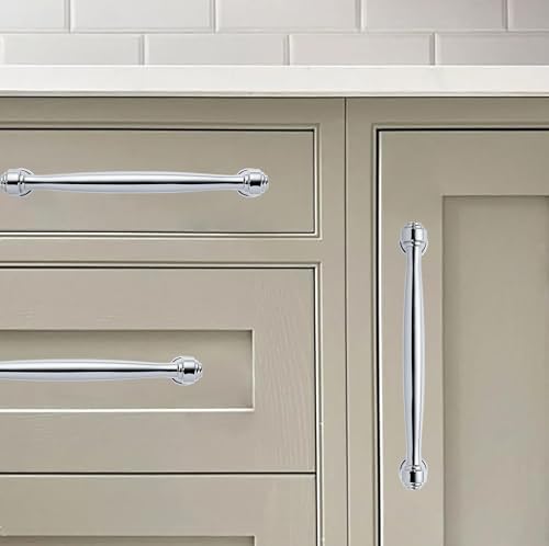 khtumeware 10 Pack 6-1/4 Inch(160mm) Vibrant Polished Chrome Cabinet pulls Kitchen Cabinet Handles Kitchen Cabinet Hardware for Cupboard Drawer Handles Dresser Pulls by khtumeware - Used condition - Image 3