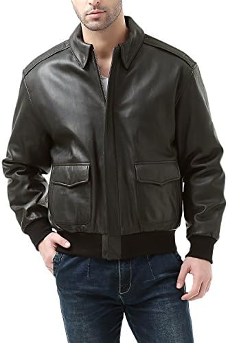 Men's Premium Air Force A-2 Goatskin Leather Flight Bomber Jacket (Regular and Big & Tall)