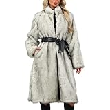 Warmer Kunstfellmantel für Damen: Plüsch-Kunstfellstoff mit dichtem Futter, das außergewöhnliche Isolierung bietet und gleichzeitig ein weiches, leichtes Gefühl für bequemen Winterkleidung beibehält