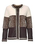  Patrizia Dini Damen Designer-Webpelzjacke, braun-Ecru, GröÃŸe:38
