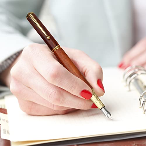 Haihuang Best Fancy Wooden Fountain Pen Gift With 4 Ink And Pen Case, Wood Writing Fountain Pen Ink Pen Nib Pen Calligraphy Pens #TOP1
